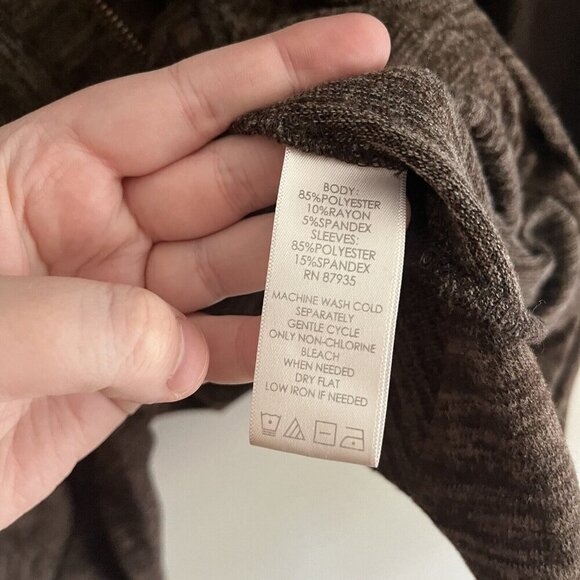 LOGO Lori Goldstein XL Pockets Full Zip Lagenlook Faux Suede Sleeves Cardigan - Picture 8 of 9